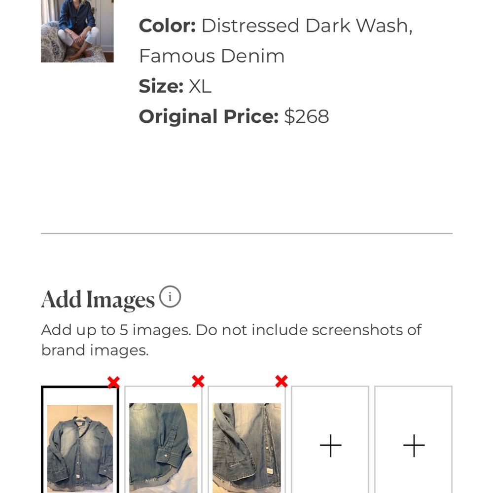 Frank & Eileen Distressed Dark Wash Button Down Shirt